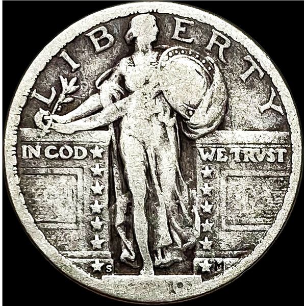 1927-S Silver Standing Liberty Quarter LIGHTLY CIRCULATED