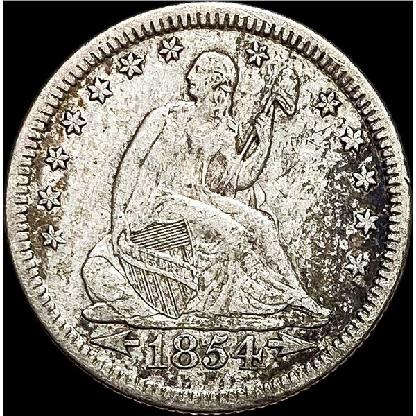 1854-O Silver Seated Liberty Quarter NEARLY UNCIRCULATED
