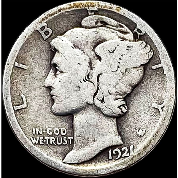 1921-D Silver Mercury Dime LIGHTLY CIRCULATED