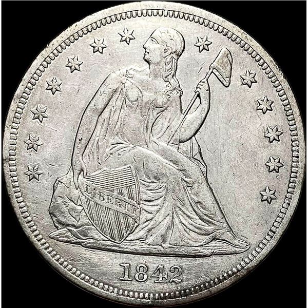 1842 Silver Dollar NEARLY UNCIRCULATED