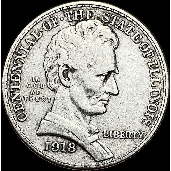 1918 Silver Half Dollar Illinois Centennial LIGHTLY CIRCULATED