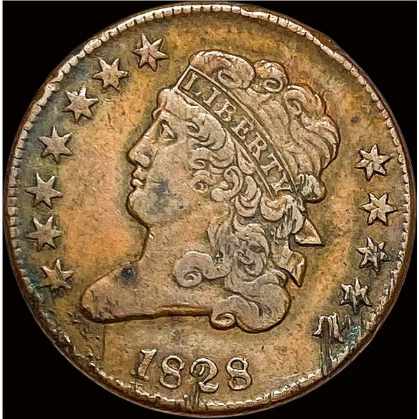 1828 Copper Half Cent LIGHTLY CIRCULATED
