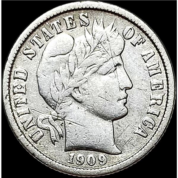 1909-O Silver Barber Dime NEARLY UNCIRCULATED