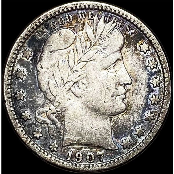 1907-O Silver Barber Quarter LIGHTLY CIRCULATED