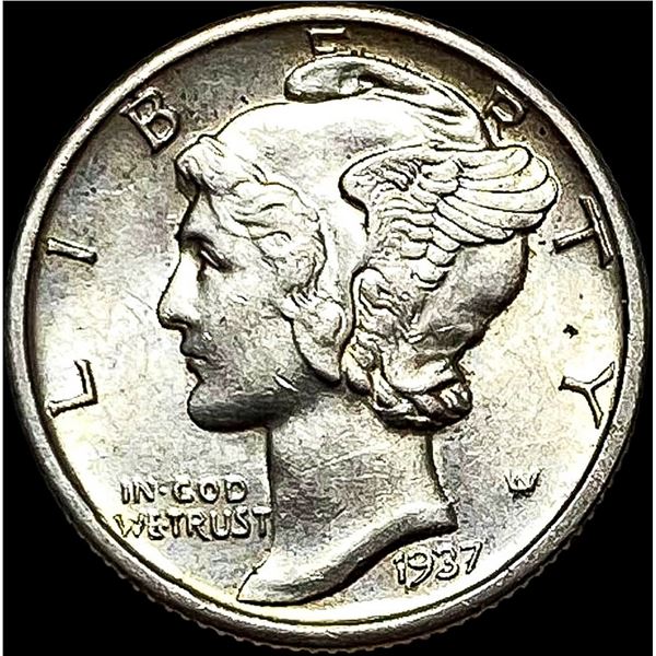 1937-D FSB Mercury Dime UNC