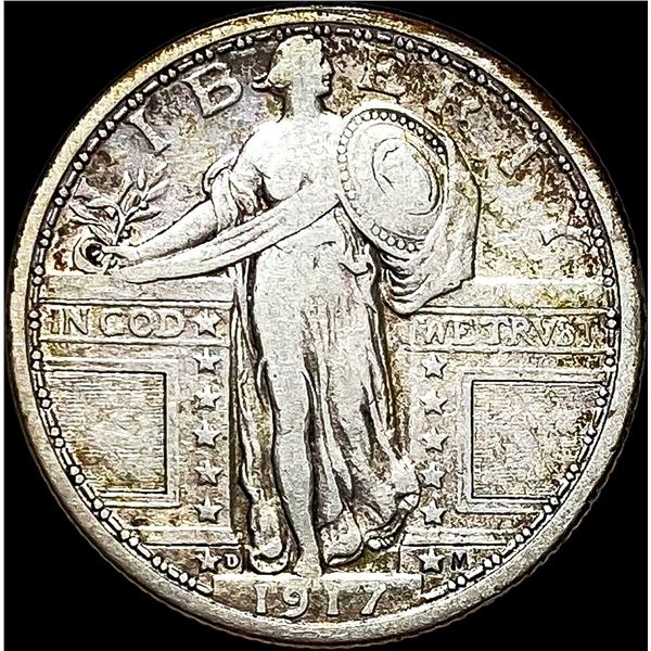 1917-D Type 1 Standing Liberty Quarter LIGHTLY CIRCULATED