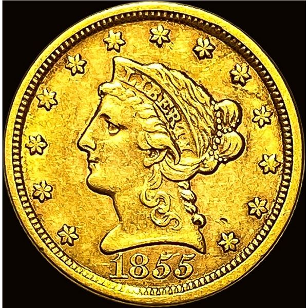 1855 Gold $2.50 Liberty Head Quarter Eagle NEARLY UNCIRCULATED