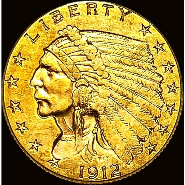 1912 Indian Head Gold $2.5 Quarter Eagle CLOSELY UNCIRCULATED