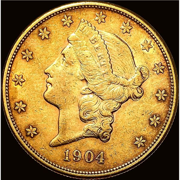 1904-S Gold $20 Liberty Head Double Eagle CLOSELY UNCIRCULATED
