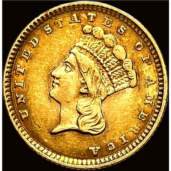 1857 Gold $1 Indian Princess Type 3 CLOSELY UNCIRCULATED