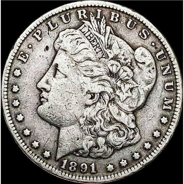 1891-CC Silver Morgan Dollar LIGHTLY CIRCULATED