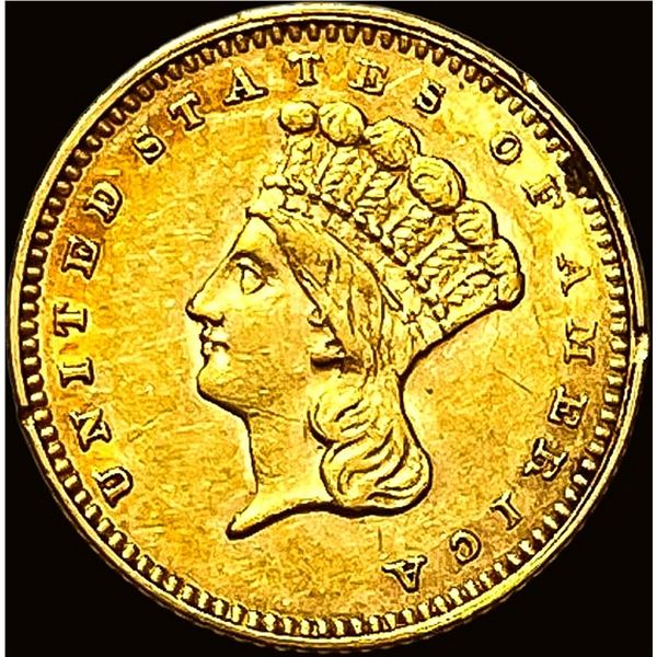 1862 Gold $1 Indian Head CLOSELY UNCIRCULATED
