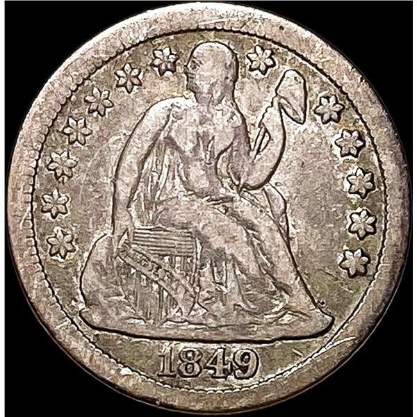 1849 Seated Liberty Dime LIGHTLY CIRCULATED