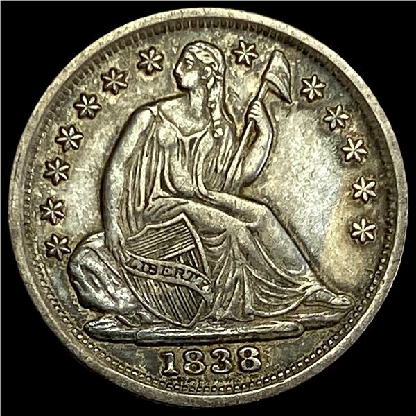 1838 Seated Liberty Half Dime CHOICE AU