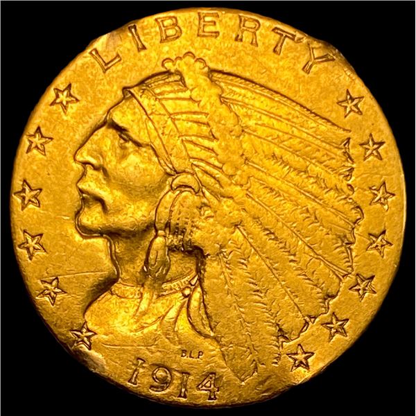 1914-D Indian Head Gold Quarter Eagle $2.50 HIGH GRADE