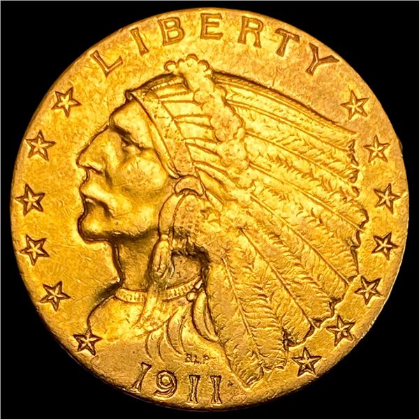 1911 Indian Head Gold $2.50 Quarter Eagle CLOSELY UNCIRCULATED