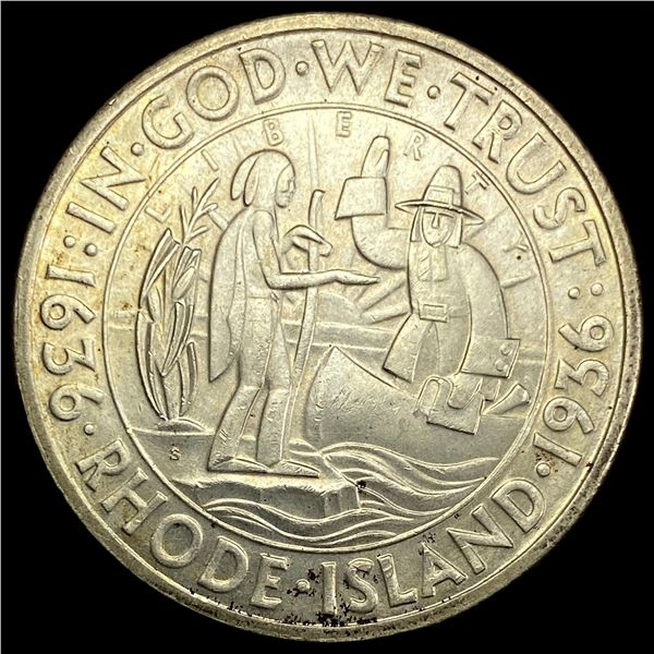 1936-S Rhode Island Silver Half Dollar CHOICE BU