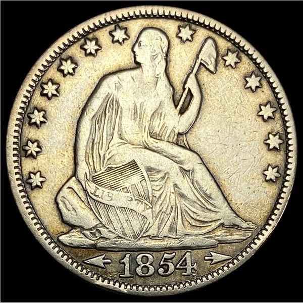 1854-O Seated Liberty Half Dollar LIGHTLY CIRCULATED