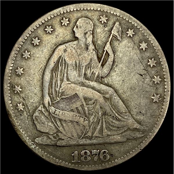 1876 Seated Liberty Half Dollar LIGHTLY CIRCULATED