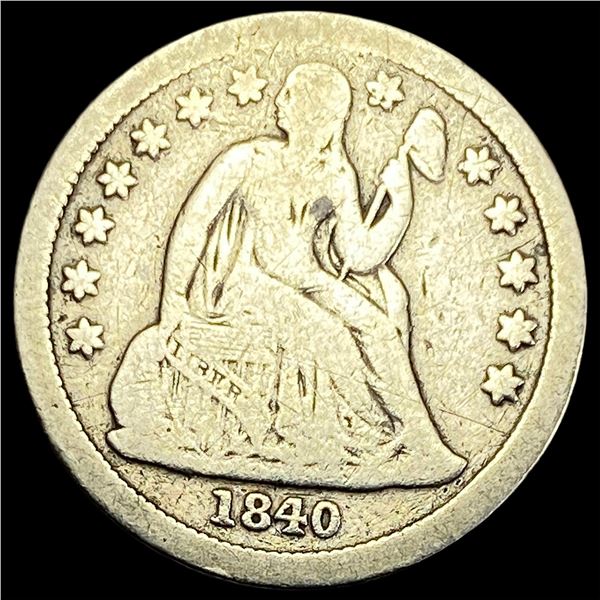 1840 Silver Seated Liberty Dime LIGHTLY CIRCULATED