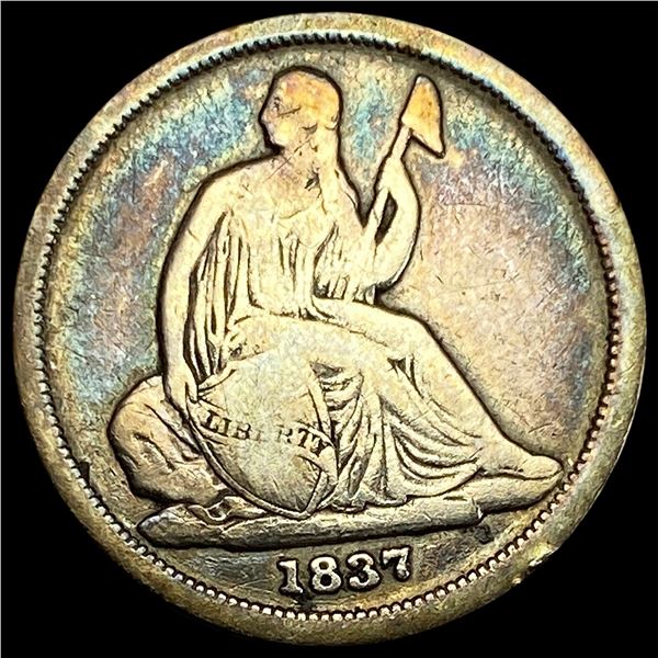 1837 Seated Liberty Dime No Stars NICELY CIRCULATED