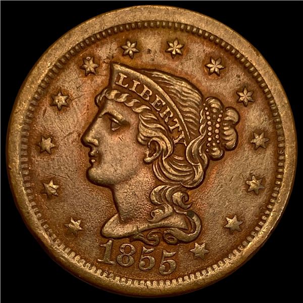 1855 Braided Hair Large Cent CLOSELY UNCIRCULATED