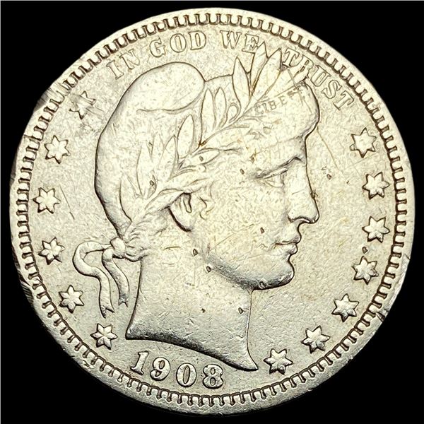 1908-S Silver Barber Quarter NEARLY UNCIRCULATED