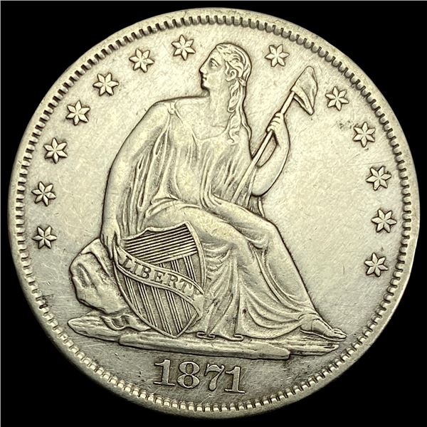 1871-S Seated Liberty Half Dollar CLOSELY UNCIRCULATED