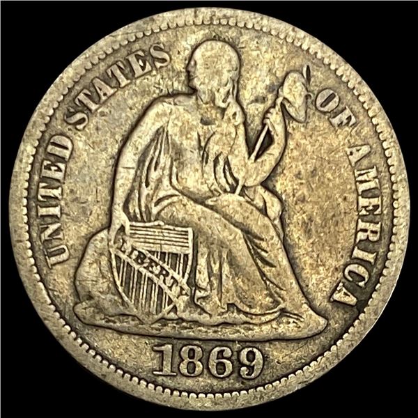 1869-S Silver Seated Liberty Dime NICELY CIRCULATED