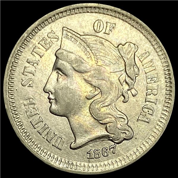 1867 Nickel Three-Cent Piece CLOSELY UNCIRCULATED