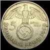 Image 2 : 1938-F Germany Silver 5 Reichsmark CLOSELY UNCIRCULATED
