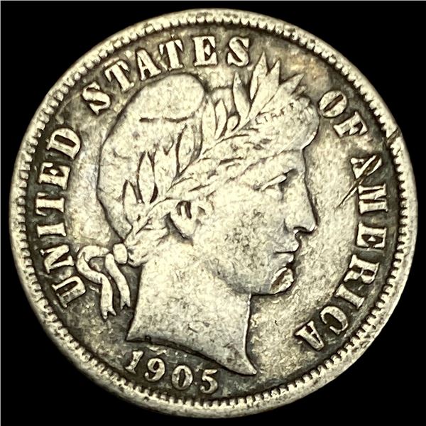 1905-O Silver Barber Dime LIGHTLY CIRCULATED