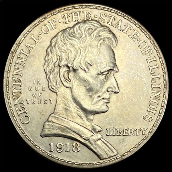 1918 Silver Illinois Half Dollar UNCIRCULATED
