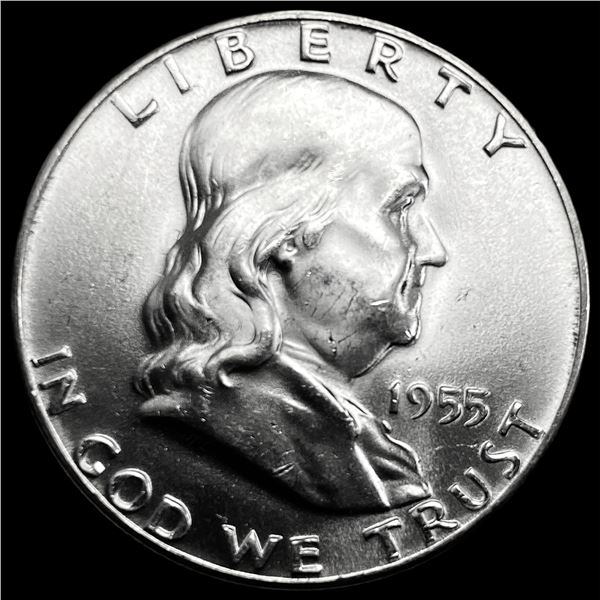1955 Silver Franklin Half Dollar SUPERB GEM BU
