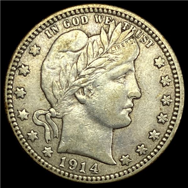 1914-D Silver Barber Quarter CLOSELY UNCIRCULATED