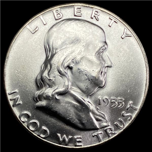 1955 Franklin Silver Half Dollar SUPERB GEM BU