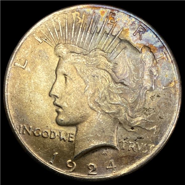 1924 Toned Silver Peace Dollar UNCIRCULATED