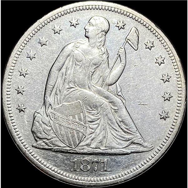 1871 Seated Liberty Silver Dollar CLOSELY  UNCIRCULATED