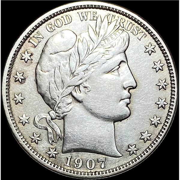 1907-O Silver Barber Half Dollar ABOUT  UNCIRCULATED