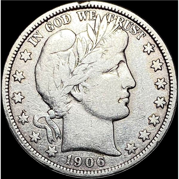 1906-D Silver Barber Half Dollar LIGHTLY  CIRCULATED
