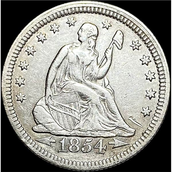 1854 Arrows Seated Liberty Quarter CLOSELY  UNCIRCULATED