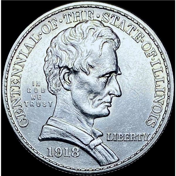 1918 Silver Half Dollar Illinois Centennial  CHOICE BU