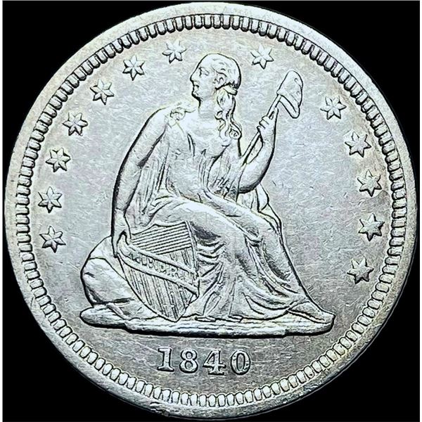 1840 Seated Liberty Silver Quarter CHOICE AU
