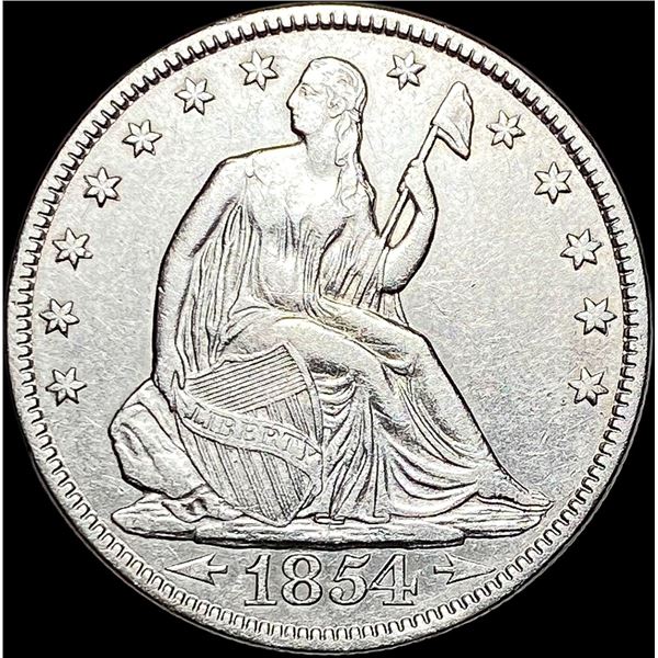 1854 Arrows Seated Liberty Half Dollar NEARLY  UNCIRCULATED