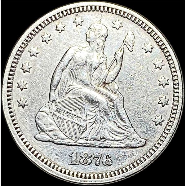 1876 Seated Liberty Quarter Dollar CLOSELY  UNCIRCULATED