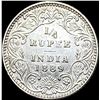 Image 2 : 1889 Silver 1/4 Rupee India Victoria CLOSELY  UNCIRCULATED