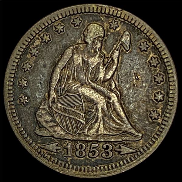 1853 Arrows Seated Liberty Quarter LIGHTLY CIRCULATED