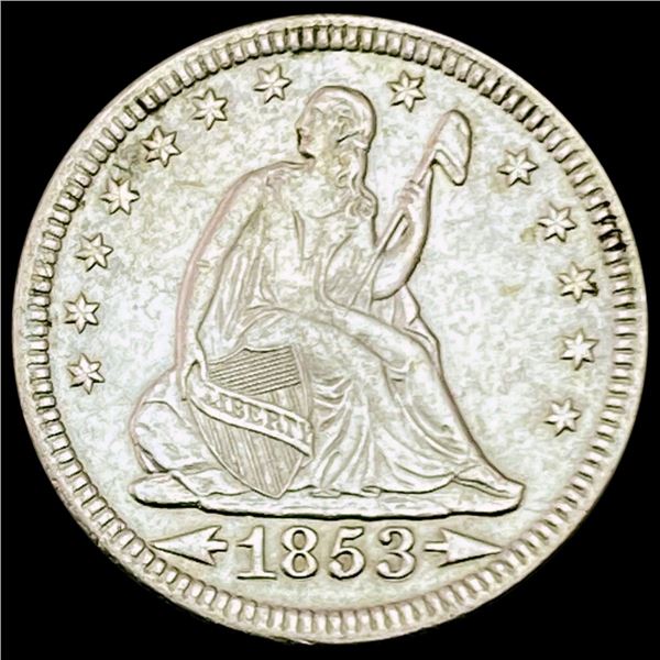 1853 Arrows Seated Liberty Quarter UNCIRCULATED