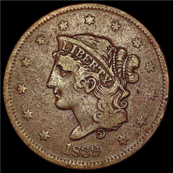 1839 Coronet Head Large Cent LIGHTLY CIRCULATED