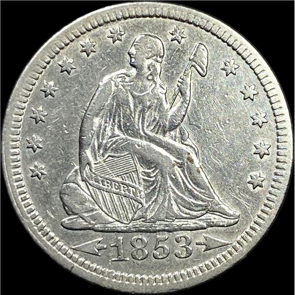 1853 Seated Liberty Quarter Arrows/Rays  CLOSELY UNCIRCULATED